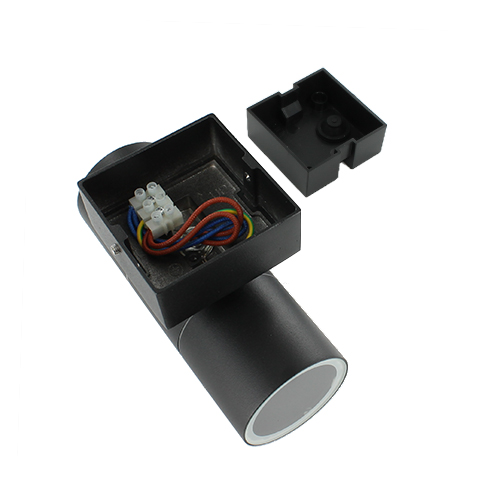 Wandlamp LED armatuur GU10 fitting IP65 waterdicht rond 2x achterkant