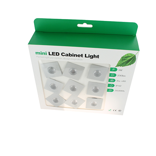 Set 9x LED mini spot 3Watt vierkant dimbaar - Trapverlichting