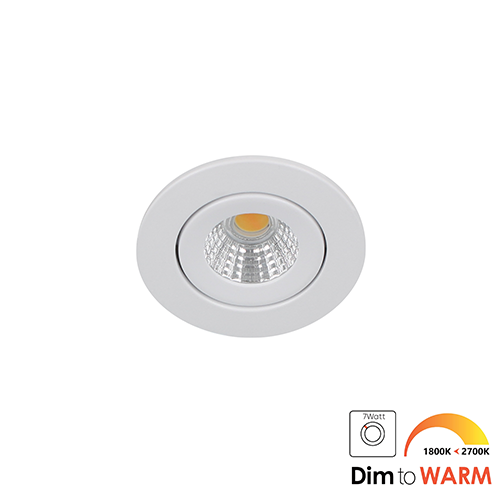 LED mini spot kantelbaar 5Watt rond WIT IP54 dimbaar - dim to warm